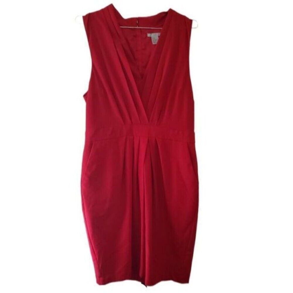 H&M Red Sleeveless Sheath Dress